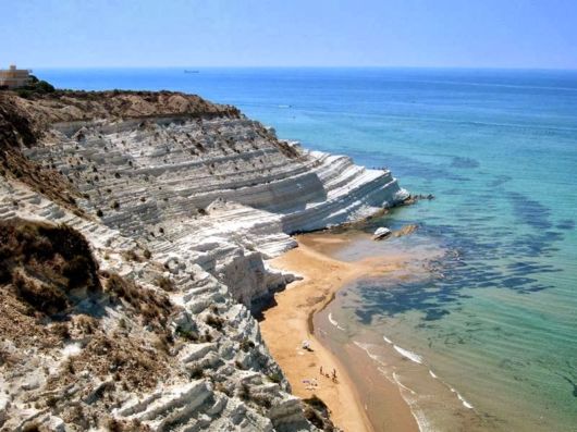 The White Limestone Cliff In Italy