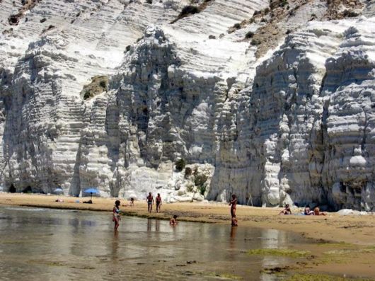 The White Limestone Cliff In Italy
