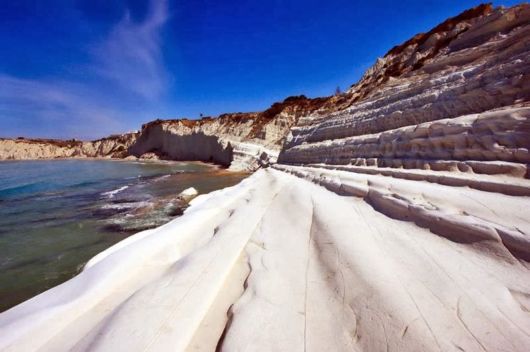 The White Limestone Cliff In Italy