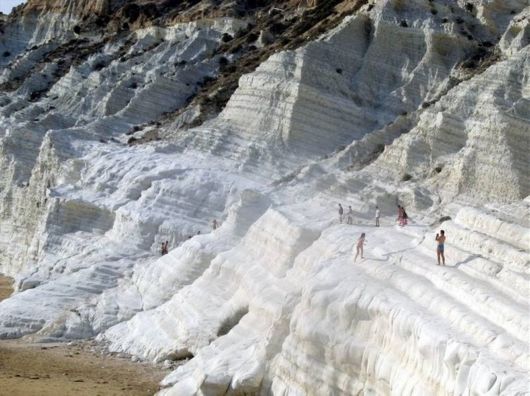 The White Limestone Cliff In Italy