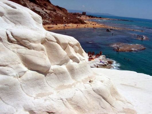 The White Limestone Cliff In Italy